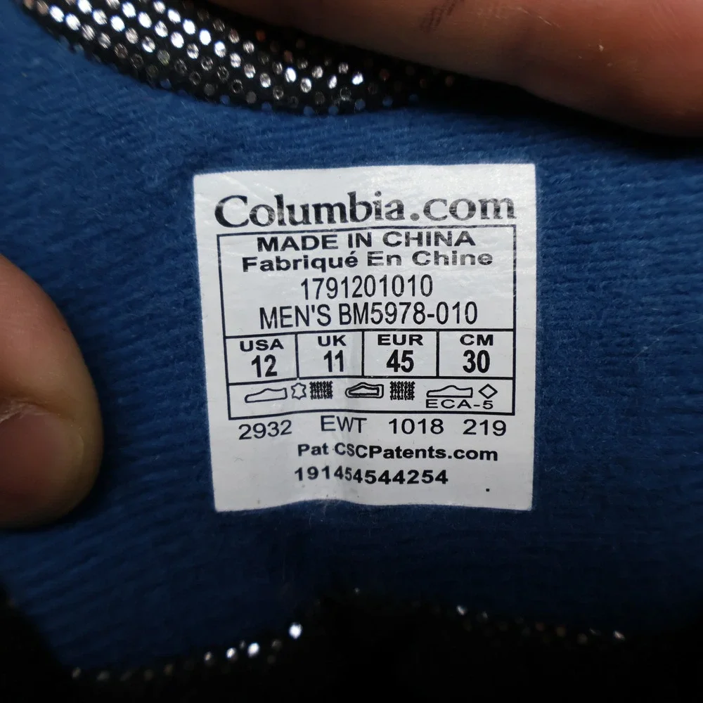 Columbia Mens 12 Snow Boots Black Bugaboot Plus IV Omni Heat BM5978-010 NWD